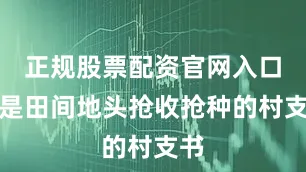 正规股票配资官网入口既是田间地头抢收抢种的村支书