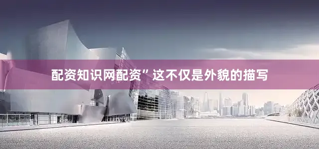 配资知识网配资”这不仅是外貌的描写