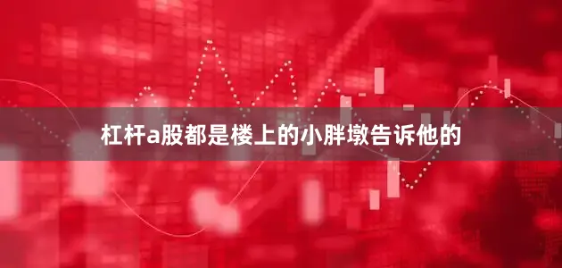 杠杆a股都是楼上的小胖墩告诉他的